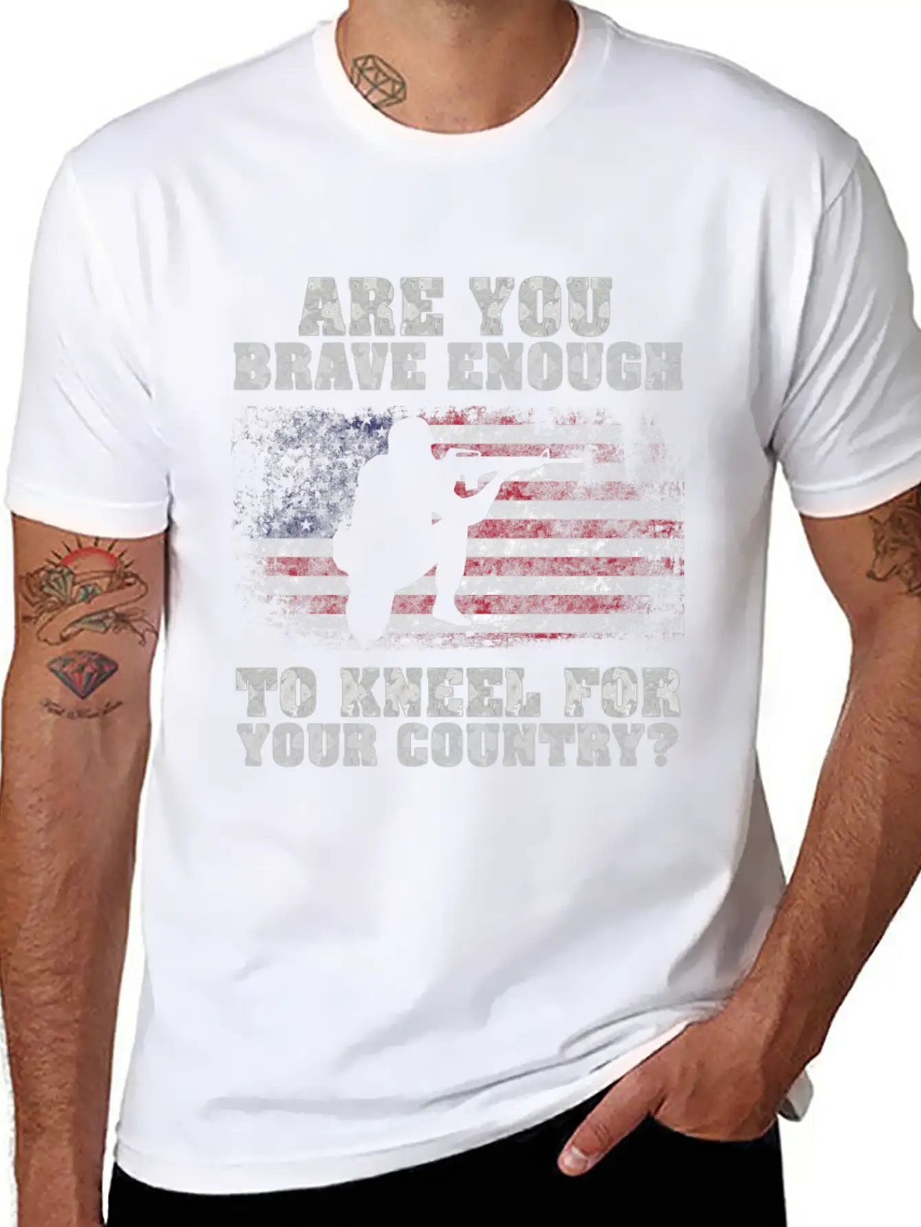 Are You Brave Enough To Kneel For Your Country Breathable Graphic T-Shirt – Perfect For Casual Days