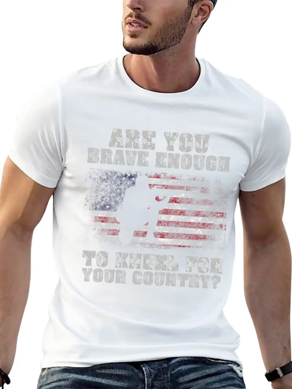 Are You Brave Enough To Kneel For Your Country Breathable Graphic T-Shirt – Perfect For Casual Days