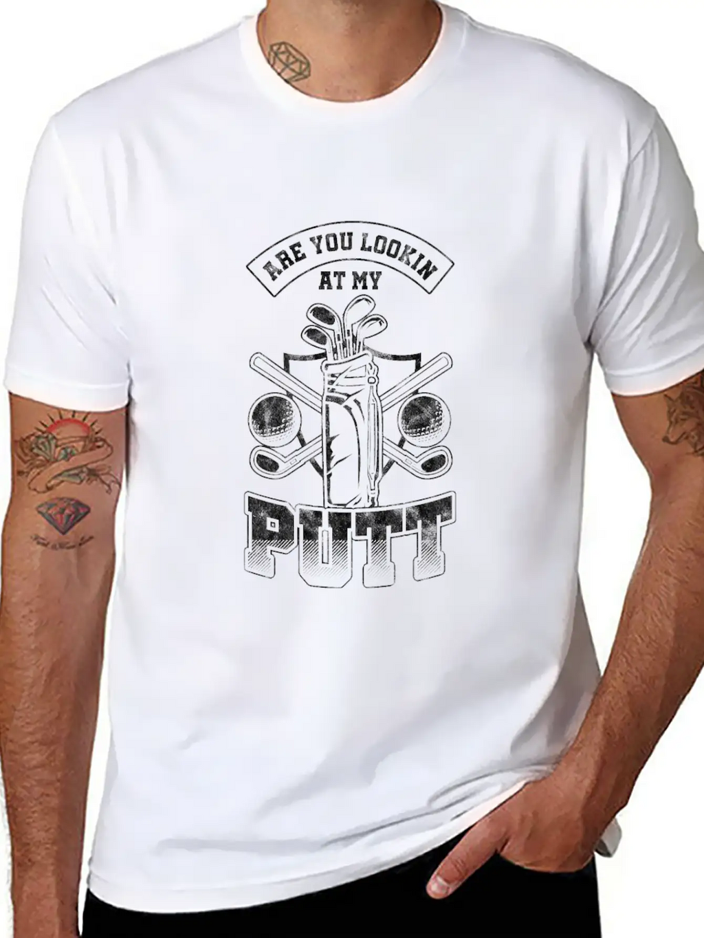 Are You Lookin At My Putt Golf Putter Putting Stylish Everyday T-Shirt – Unisex Basic Cotton Tee