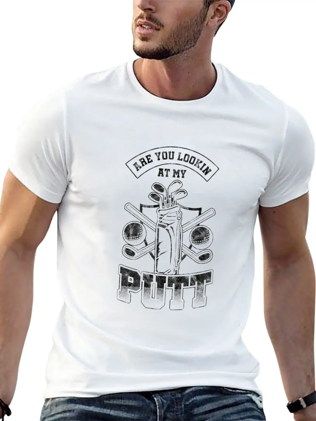 Are You Lookin At My Putt Golf Putter Putting Stylish Everyday T-Shirt – Unisex Basic Cotton Tee