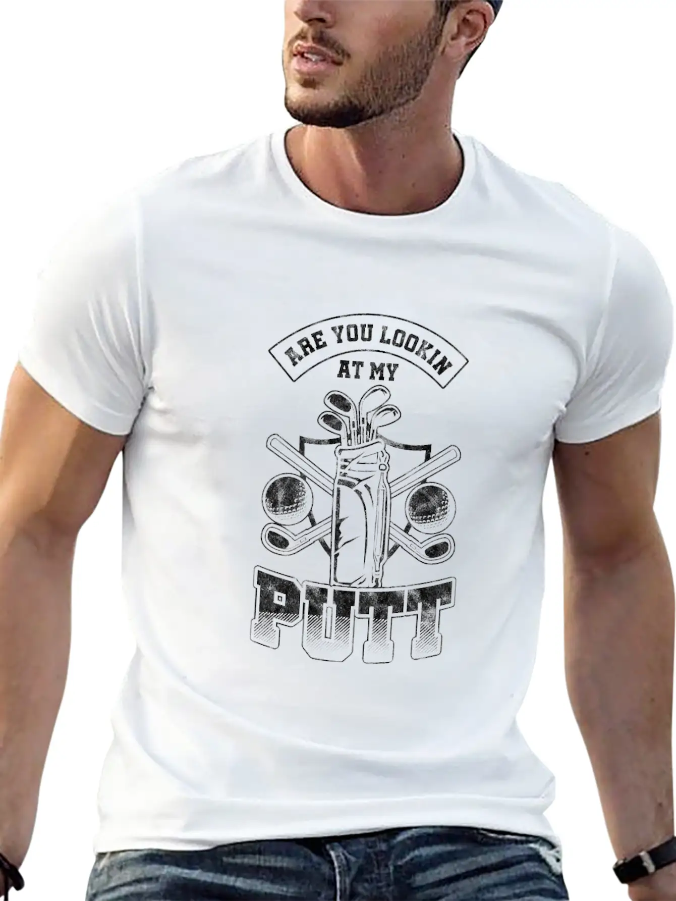 Are You Lookin At My Putt Golf Putter Putting Stylish Everyday T-Shirt – Unisex Basic Cotton Tee