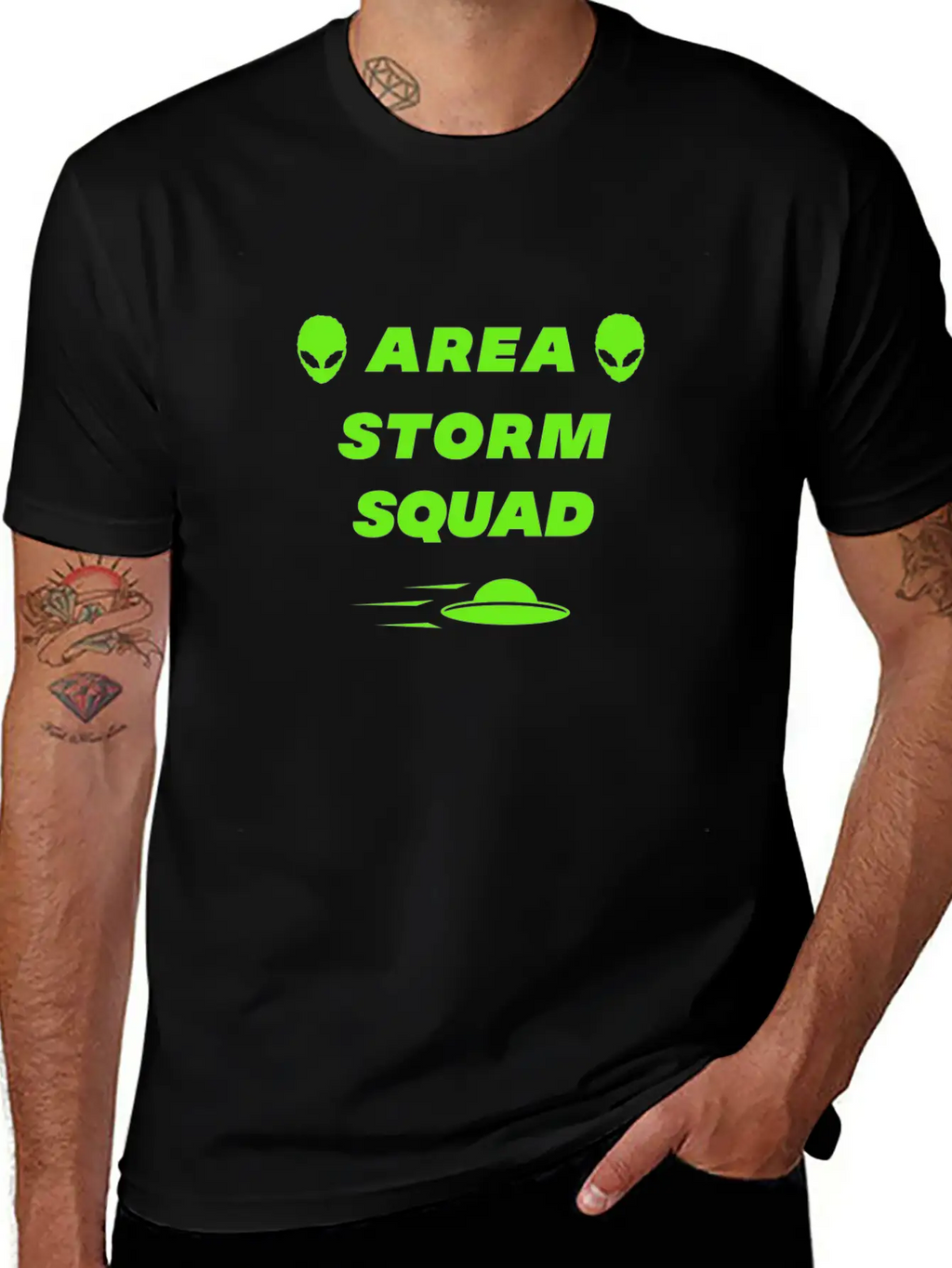Area Storm Squad Alien UFO Saucer Aliens Timeless Short Sleeve Tee – Comfy And Minimalist Design