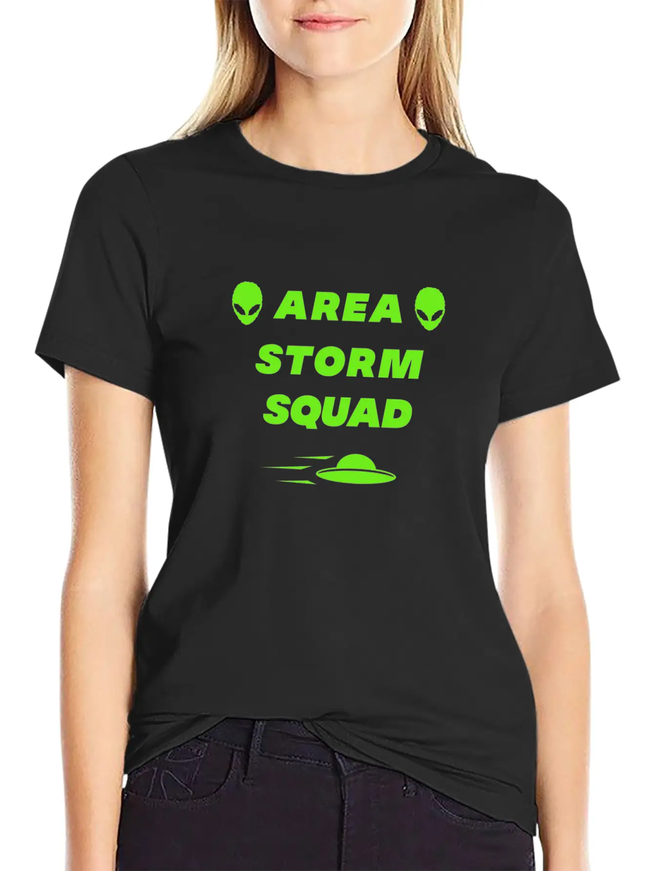 Area Storm Squad Alien UFO Saucer Aliens Timeless Short Sleeve Tee – Comfy And Minimalist Design