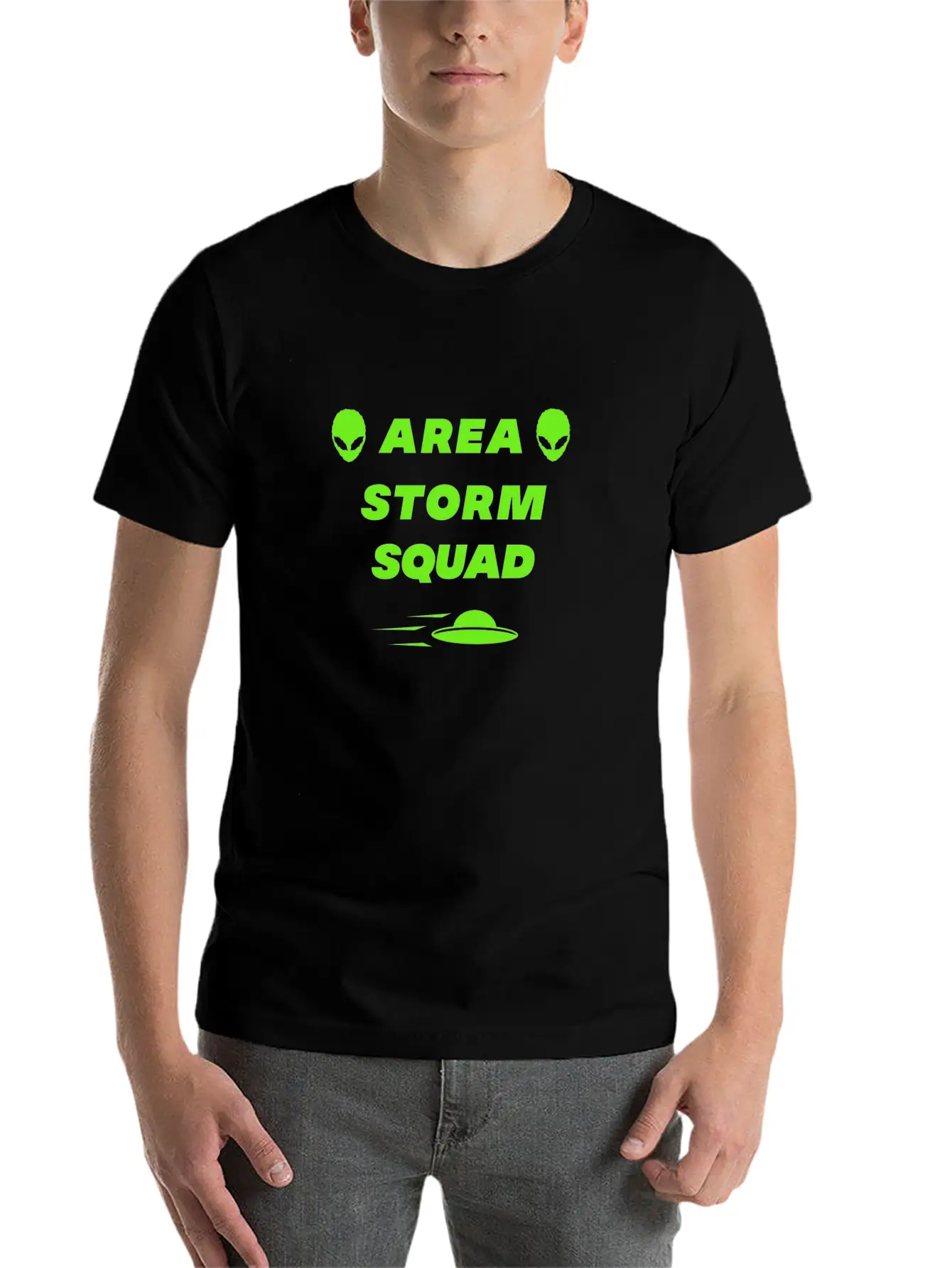 Area Storm Squad Alien UFO Saucer Aliens Timeless Short Sleeve Tee – Comfy And Minimalist Design