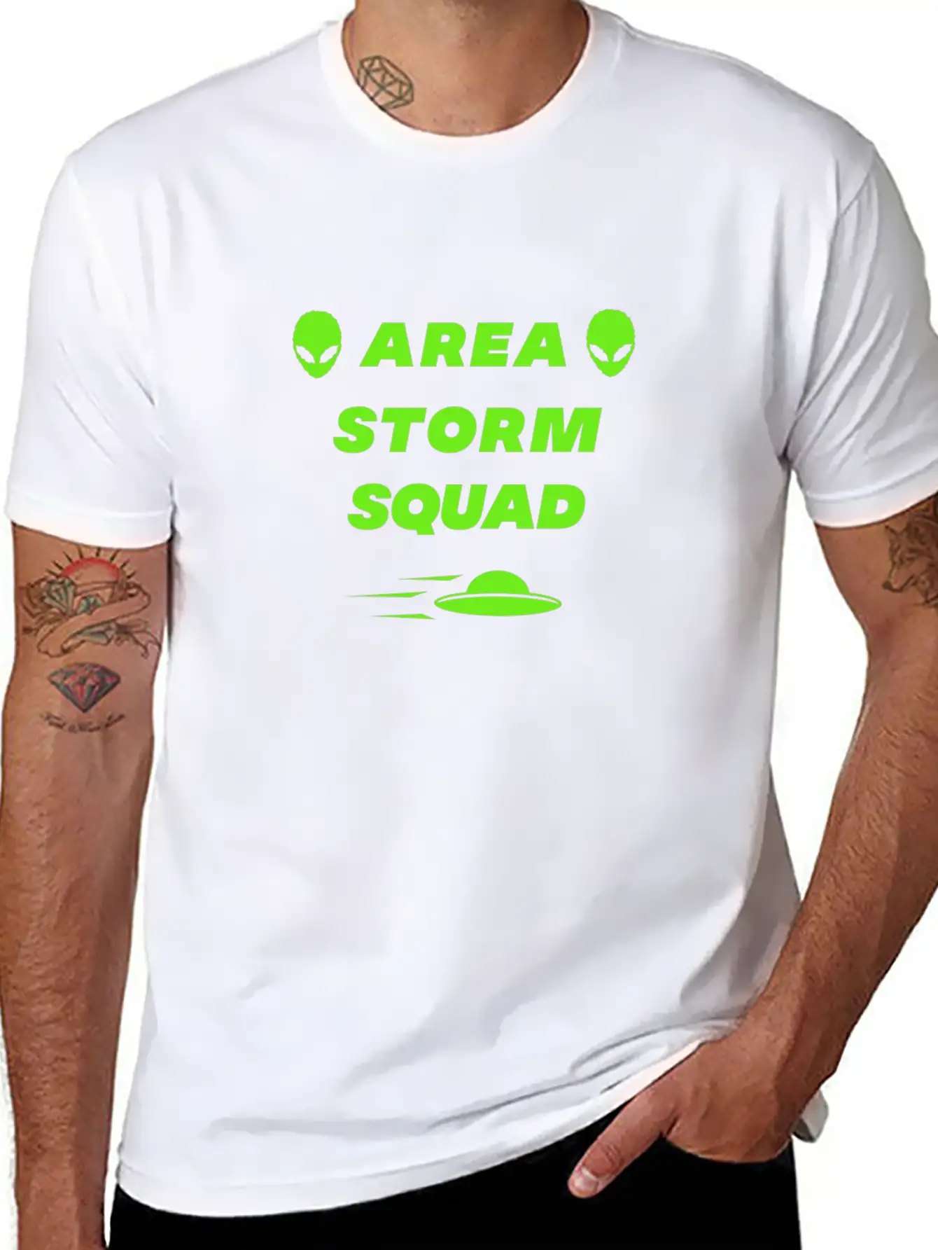 Area Storm Squad Alien UFO Saucer Aliens Timeless Short Sleeve Tee – Comfy And Minimalist Design
