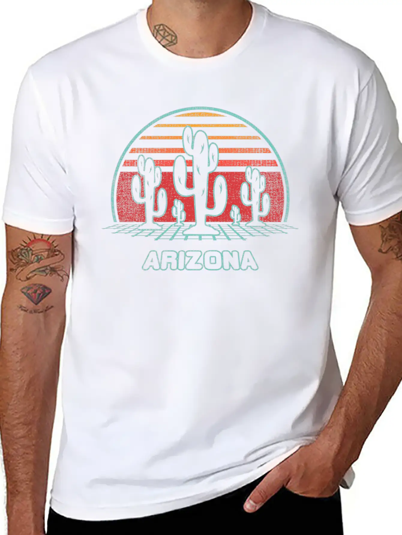Arizona Desert Sunset 80S Style Classic Cotton Tee – Unisex Comfort For Any Season