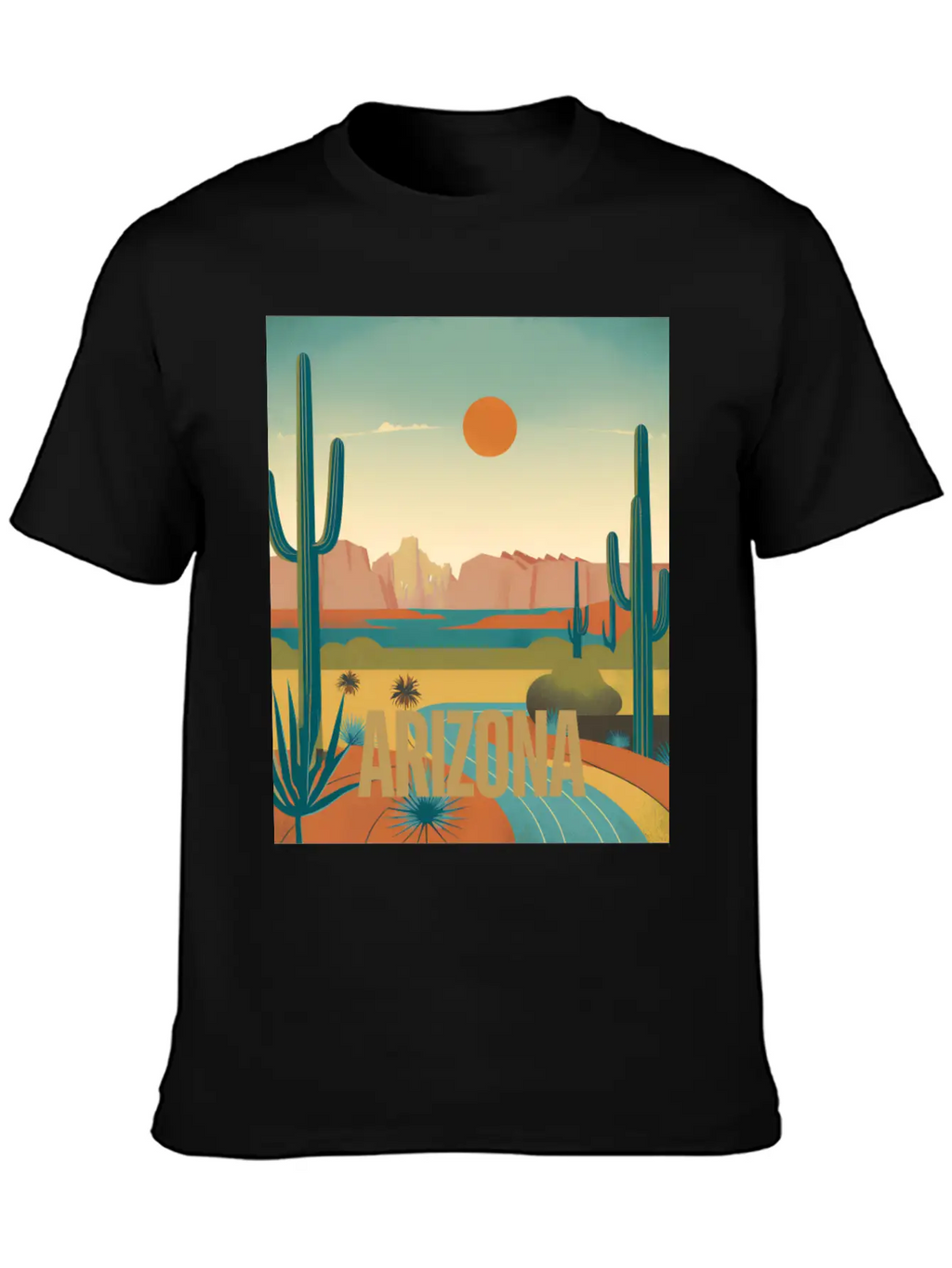 Arizona Desert Vintage Sunset T-Shirt Modern Fit Casual T-Shirt – Clean And Versatile Design
