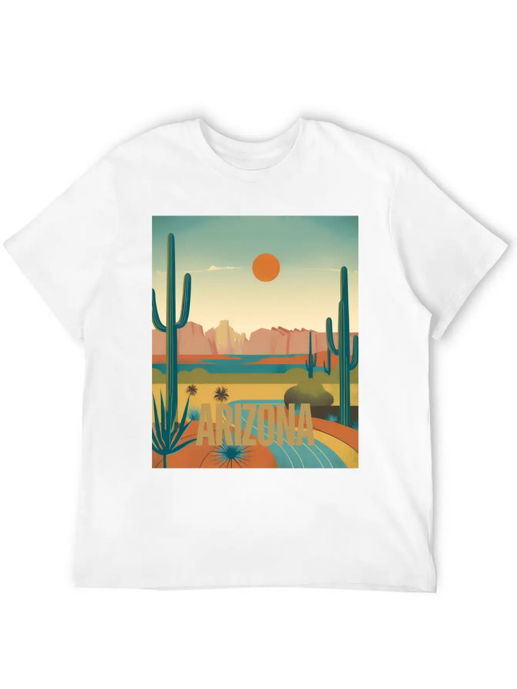 Arizona Desert Vintage Sunset T-Shirt Modern Fit Casual T-Shirt – Clean And Versatile Design
