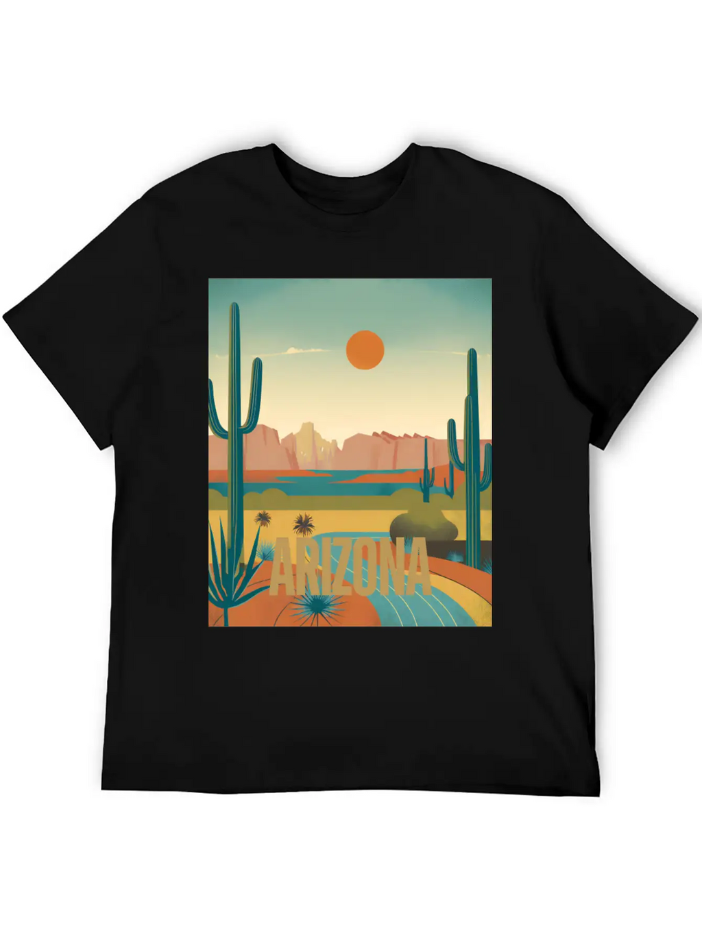 Arizona Desert Vintage Sunset T-Shirt Modern Fit Casual T-Shirt – Clean And Versatile Design