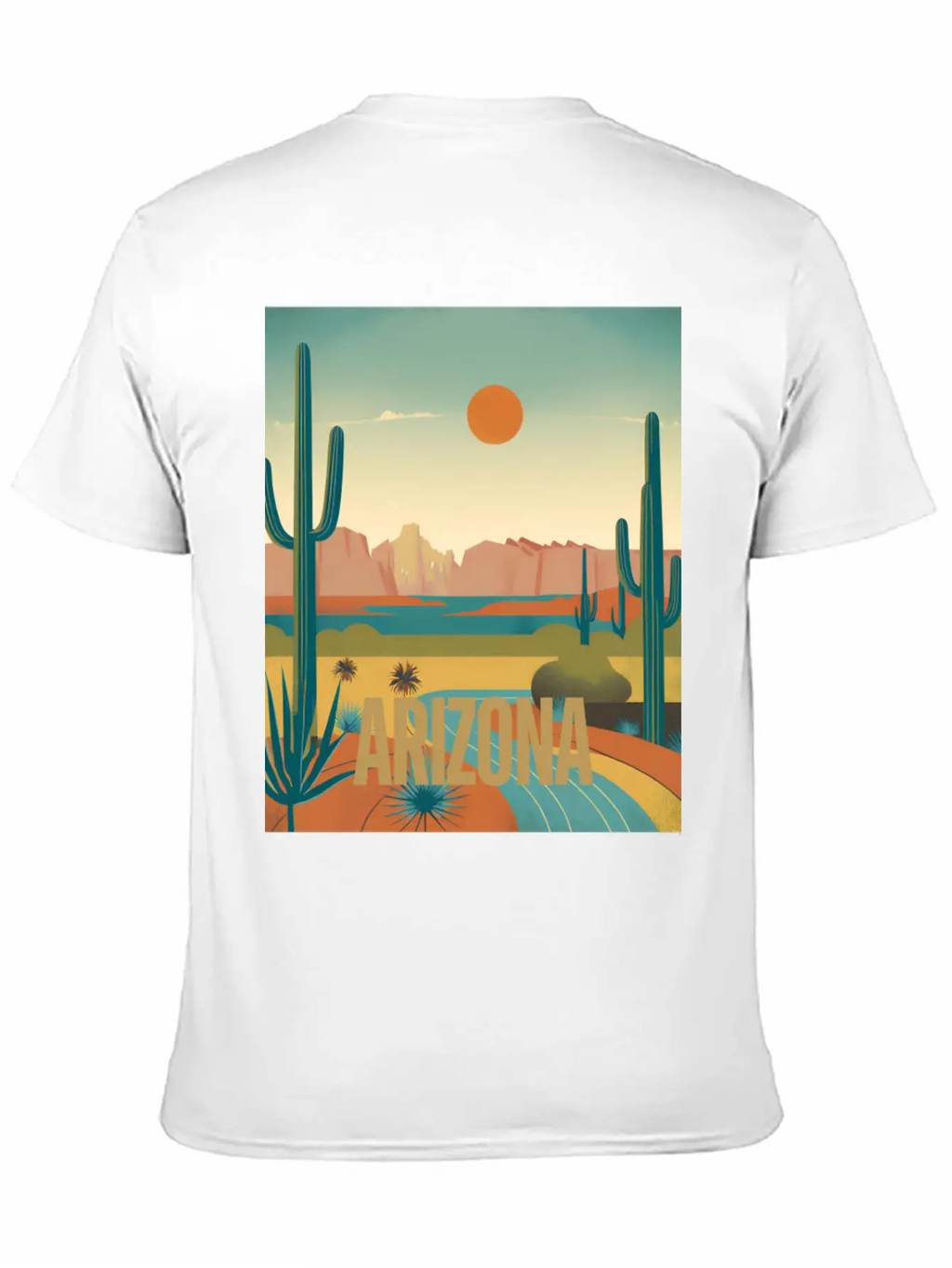 Arizona Desert Vintage Sunset T-Shirt Modern Fit Casual T-Shirt – Clean And Versatile Design