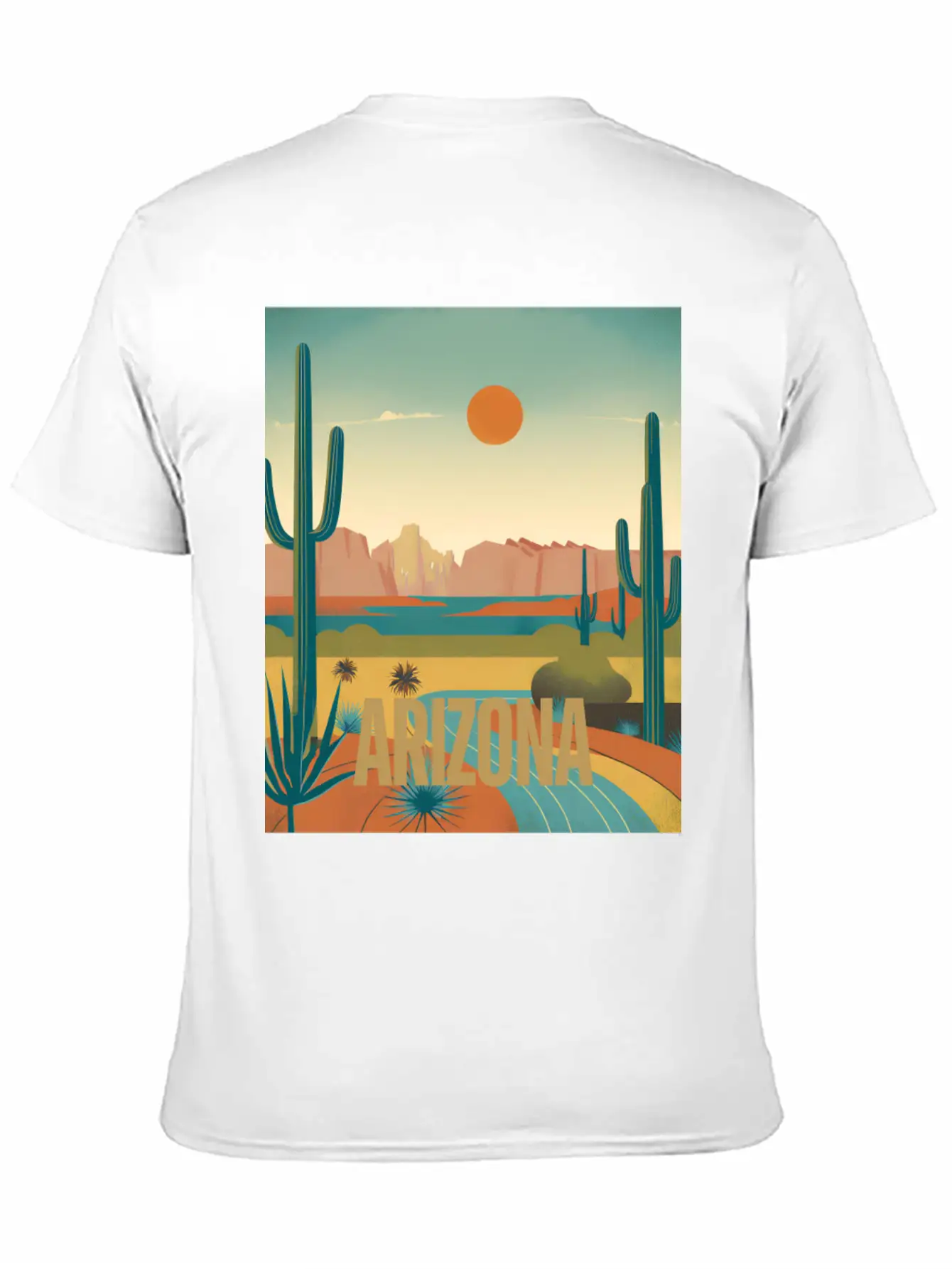 Arizona Desert Vintage Sunset T-Shirt Modern Fit Casual T-Shirt – Clean And Versatile Design