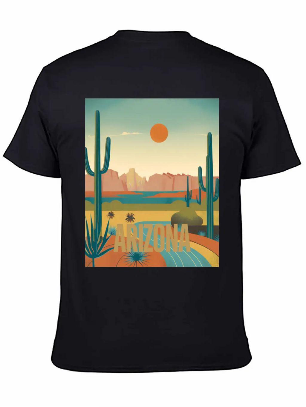 Arizona Desert Vintage Sunset T-Shirt Modern Fit Casual T-Shirt – Clean And Versatile Design