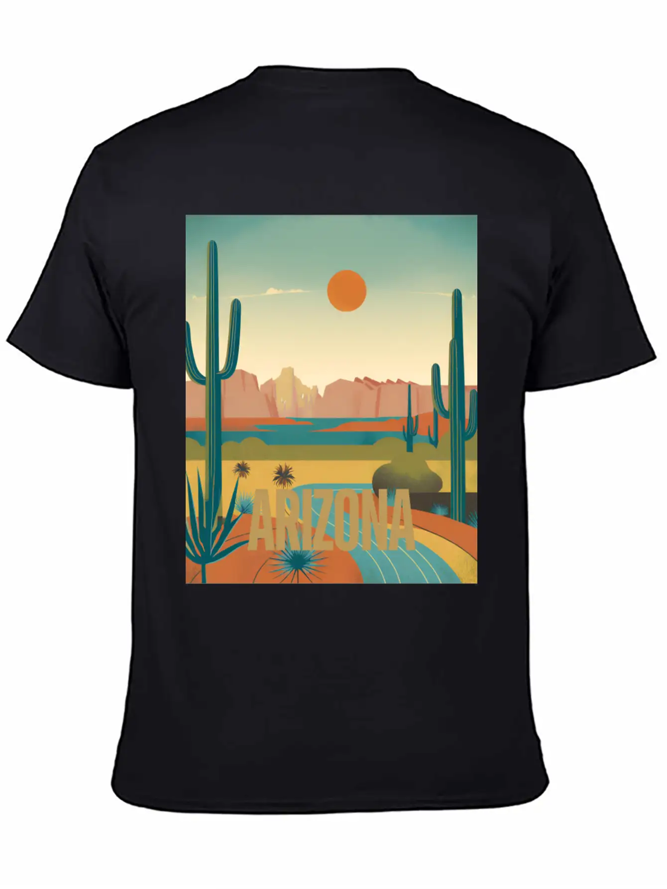 Arizona Desert Vintage Sunset T-Shirt Modern Fit Casual T-Shirt – Clean And Versatile Design