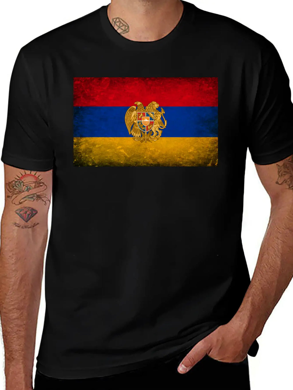 Armenia Flag Grunge Relaxed Everyday Tee – Lightweight And Durable Cotton