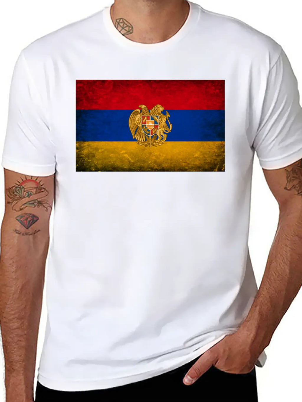 Armenia Flag Grunge Relaxed Everyday Tee – Lightweight And Durable Cotton