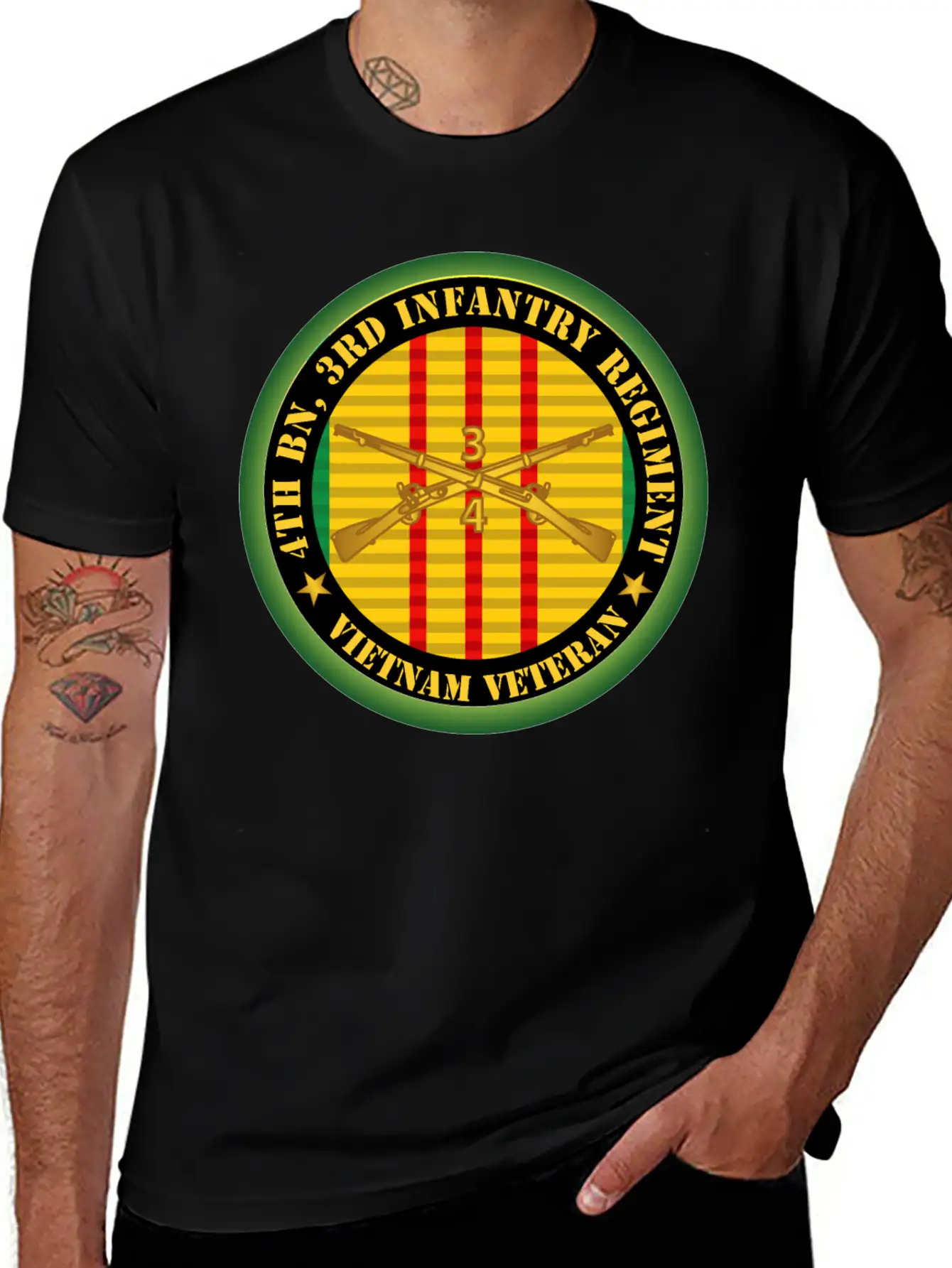Army 4th Bn 3rd Infantry Regiment Vietnam Veteran Relaxed Everyday Tee – Lightweight And Durable Cotton