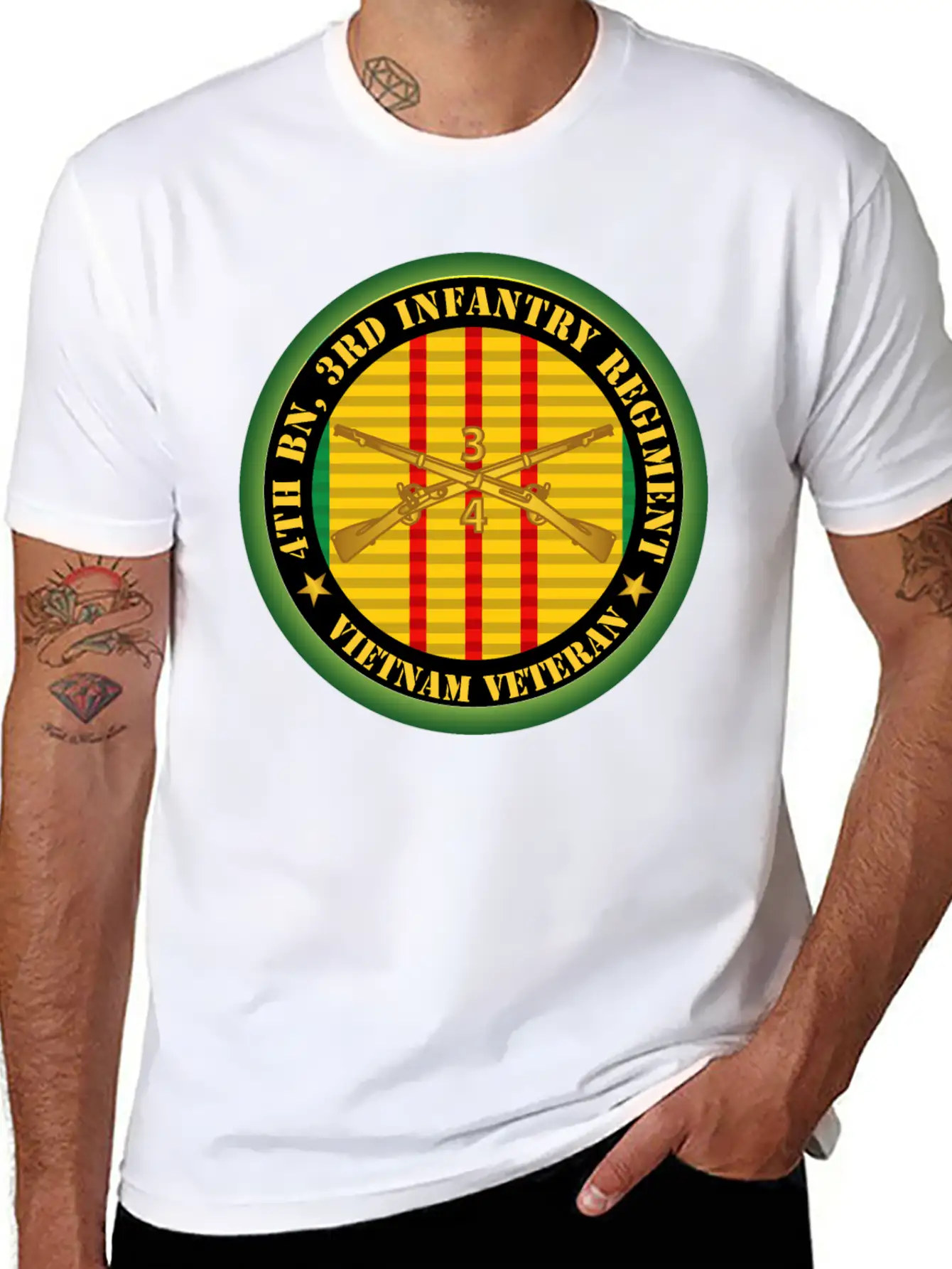 Army 4th Bn 3rd Infantry Regiment Vietnam Veteran Relaxed Everyday Tee – Lightweight And Durable Cotton