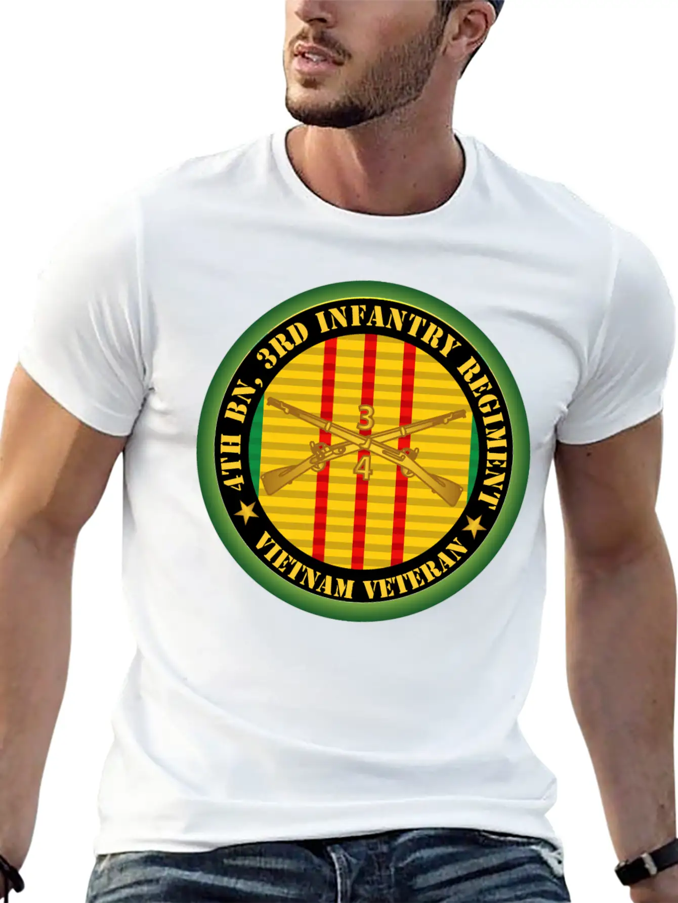 Army 4th Bn 3rd Infantry Regiment Vietnam Veteran Relaxed Everyday Tee – Lightweight And Durable Cotton