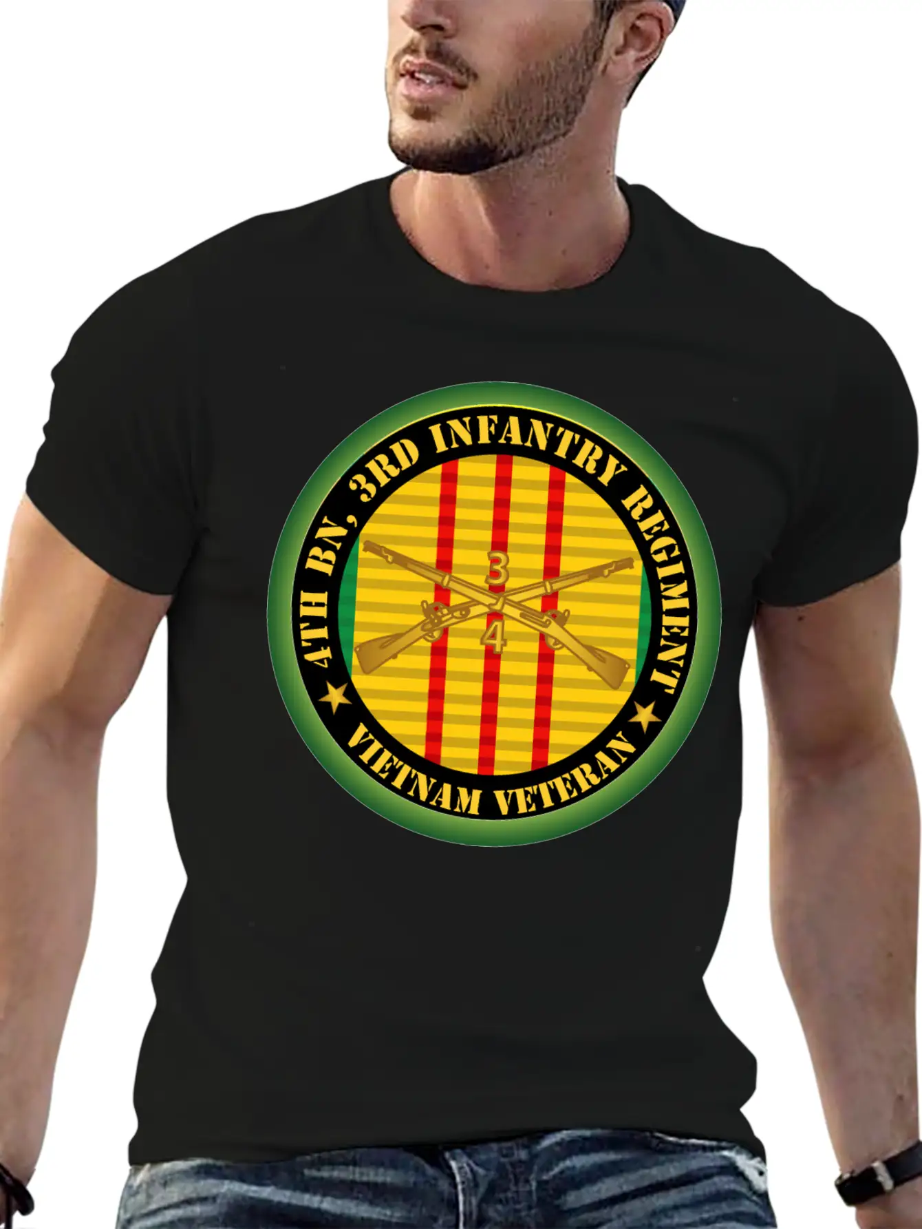 Army 4th Bn 3rd Infantry Regiment Vietnam Veteran Relaxed Everyday Tee – Lightweight And Durable Cotton