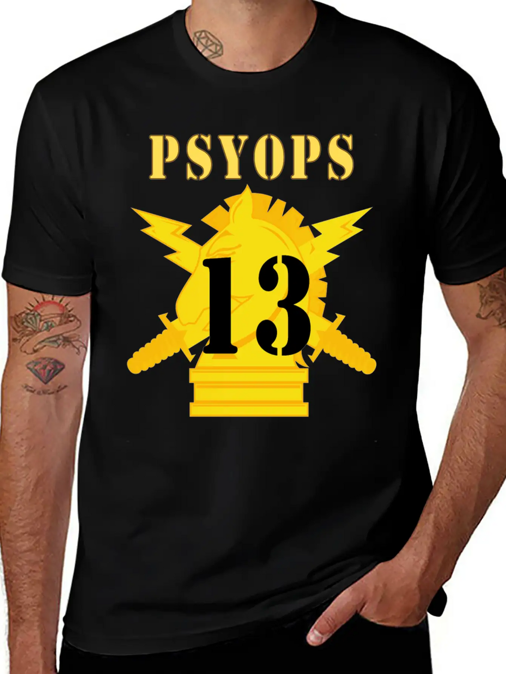 Army PSYOPS W Branch Insignia 13th Battalion Basic Graphic T-Shirt – Daily Comfort In Soft Cotton