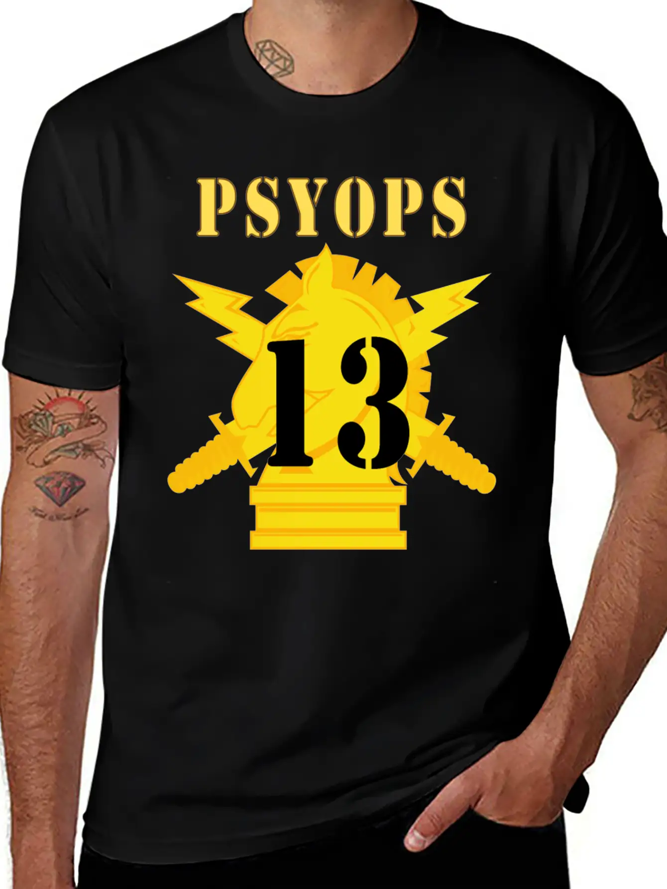 Army PSYOPS W Branch Insignia 13th Battalion Basic Graphic T-Shirt – Daily Comfort In Soft Cotton