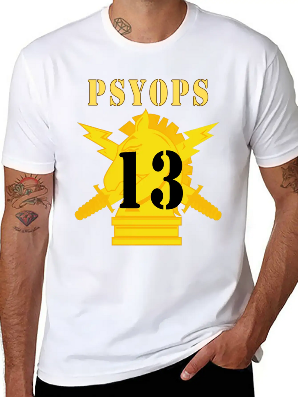 Army PSYOPS W Branch Insignia 13th Battalion Basic Graphic T-Shirt – Daily Comfort In Soft Cotton
