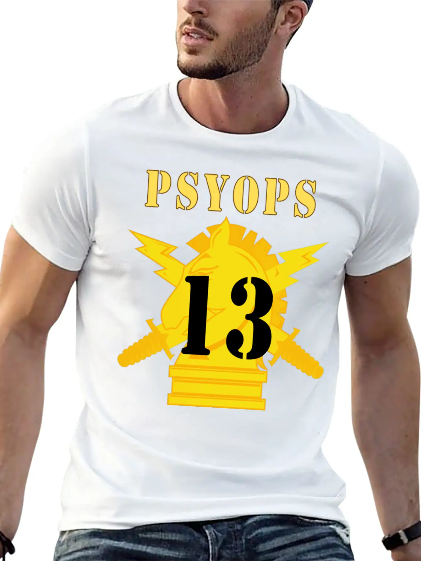 Army PSYOPS W Branch Insignia 13th Battalion Basic Graphic T-Shirt – Daily Comfort In Soft Cotton