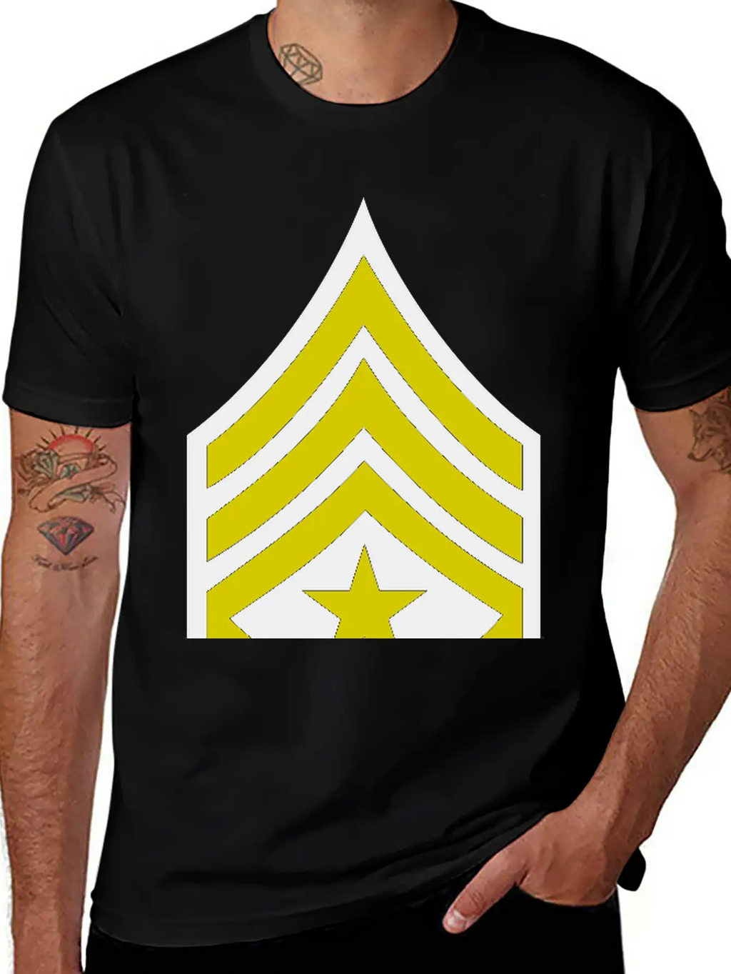 Army Rank Patch Sergeant Major Relaxed Everyday Tee – Lightweight And Durable Cotton
