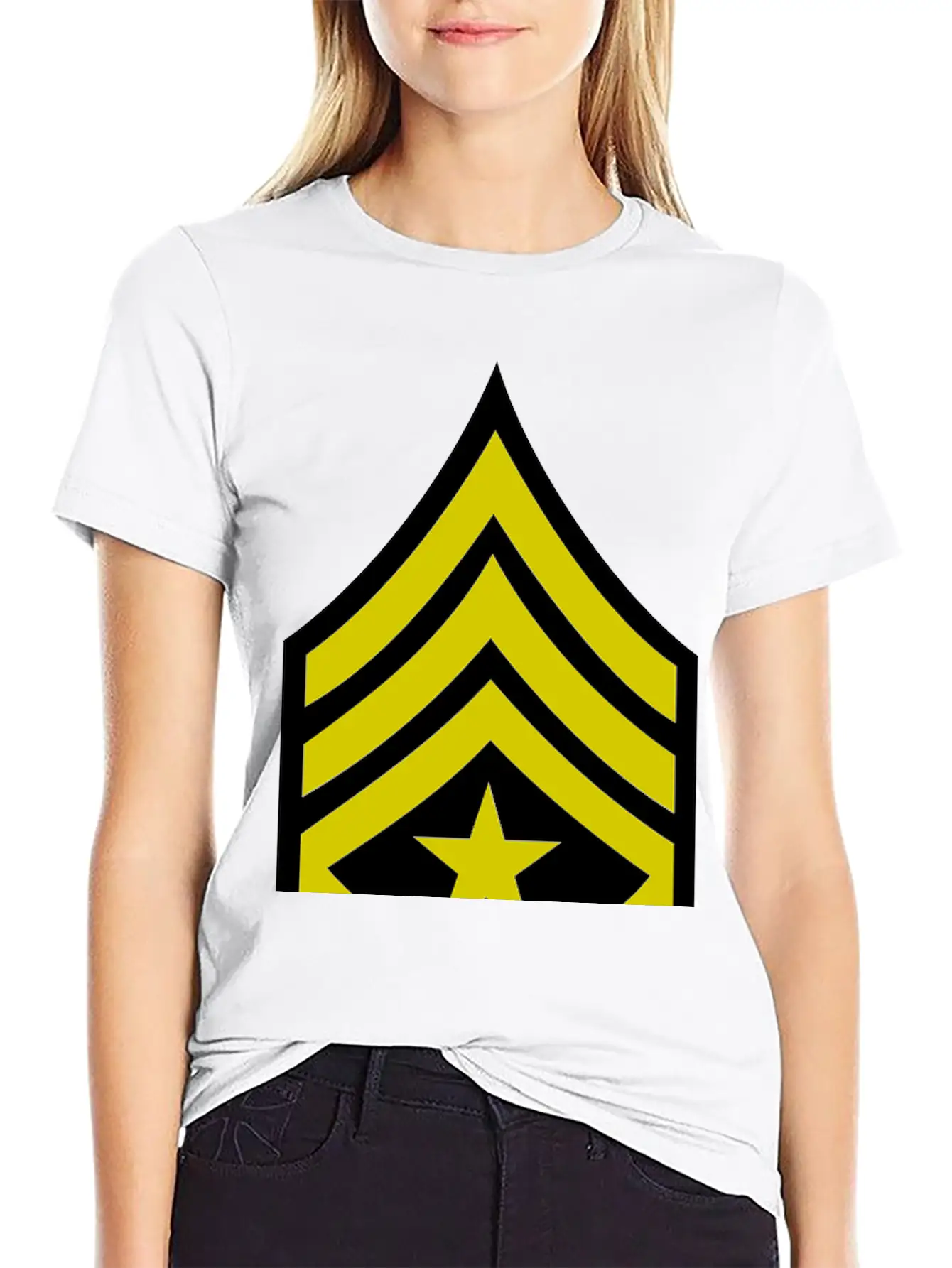 Army Rank Patch Sergeant Major Relaxed Everyday Tee – Lightweight And Durable Cotton