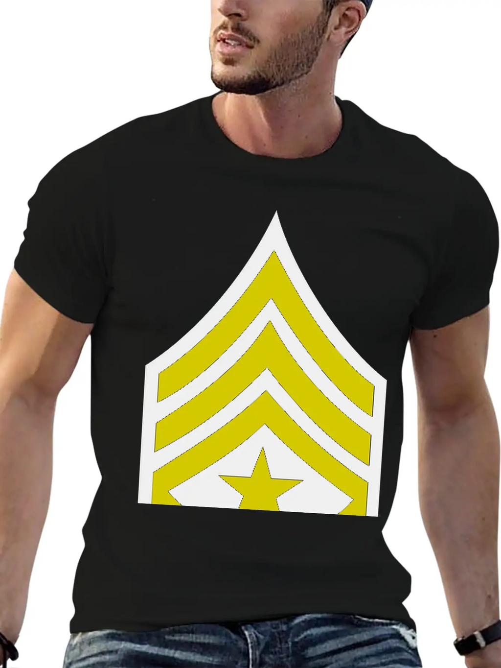 Army Rank Patch Sergeant Major Relaxed Everyday Tee – Lightweight And Durable Cotton