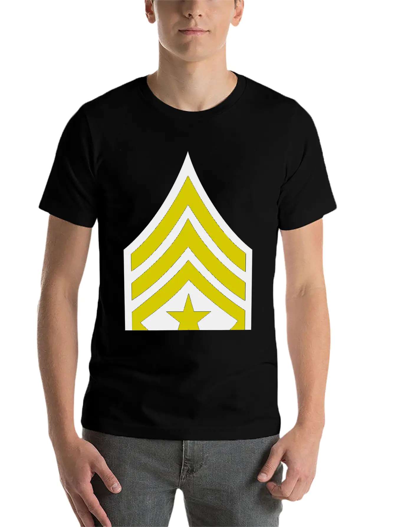 Army Rank Patch Sergeant Major Relaxed Everyday Tee – Lightweight And Durable Cotton