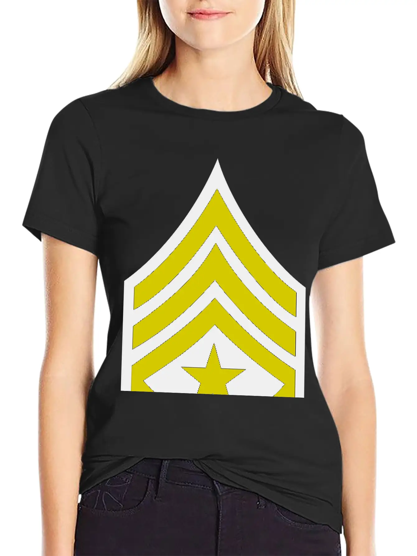 Army Rank Patch Sergeant Major Relaxed Everyday Tee – Lightweight And Durable Cotton