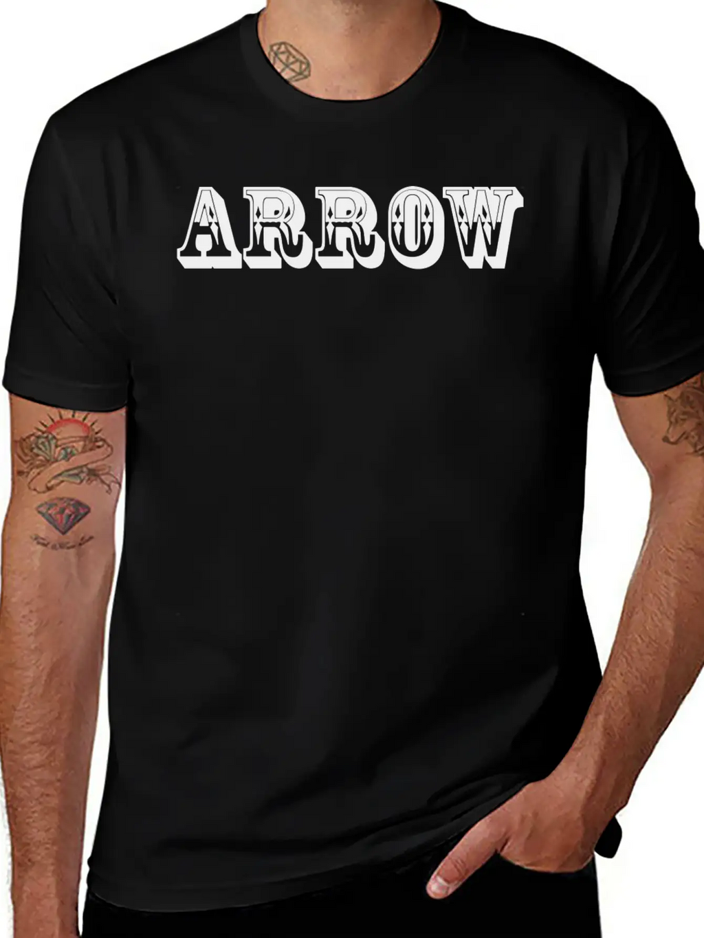 Arrow Text Design Relaxed Everyday Tee – Lightweight And Durable Cotton