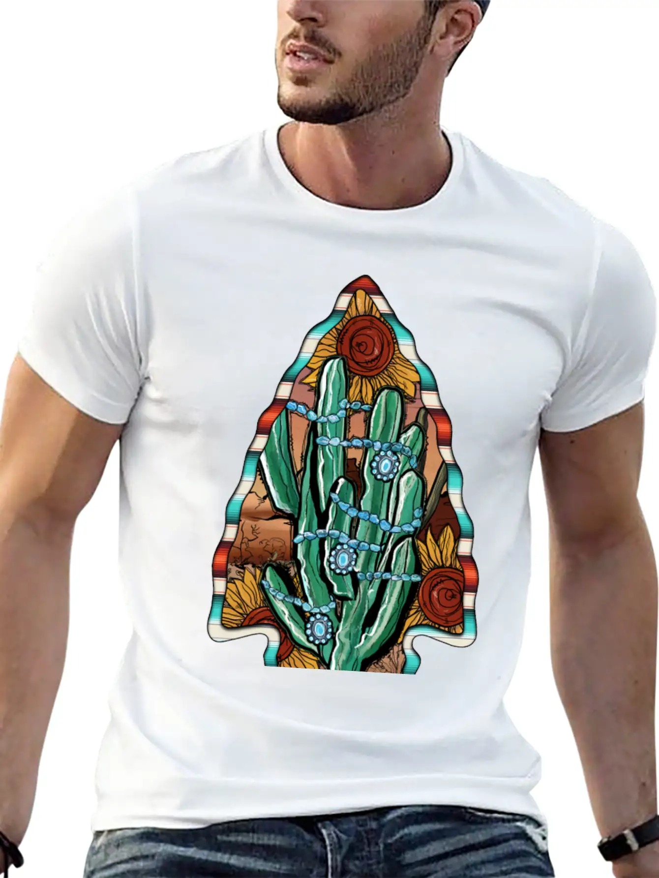 Arrowhead Cactus Classic Cotton Tee – Unisex Comfort For Any Season