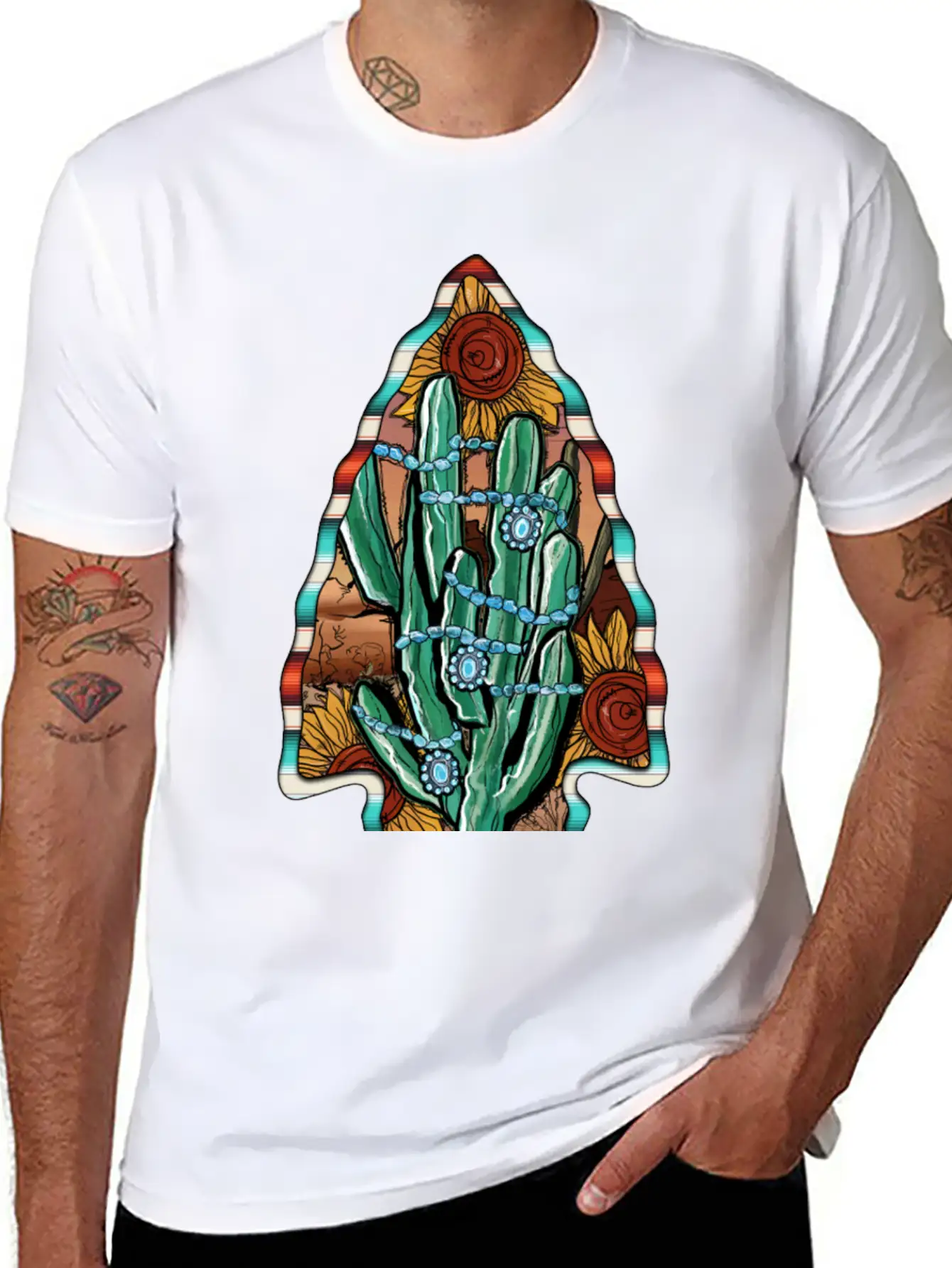 Arrowhead Cactus Classic Cotton Tee – Unisex Comfort For Any Season