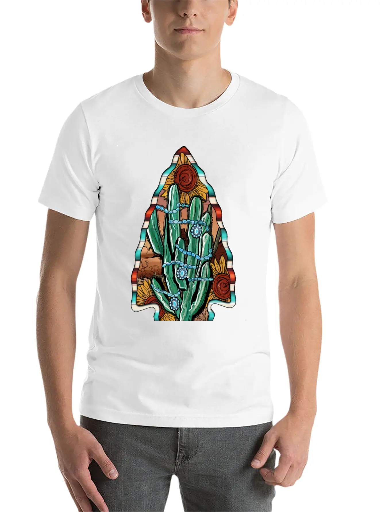 Arrowhead Cactus Classic Cotton Tee – Unisex Comfort For Any Season