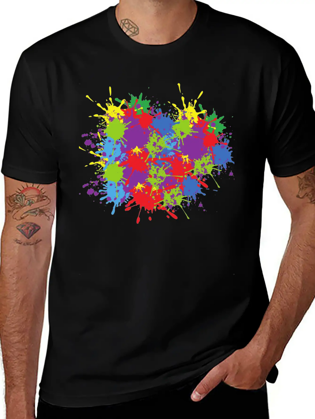Art Colour Splash Colourful Colour Abstract Form Unisex Casual T-Shirt – Clean Design For Daily Comfort