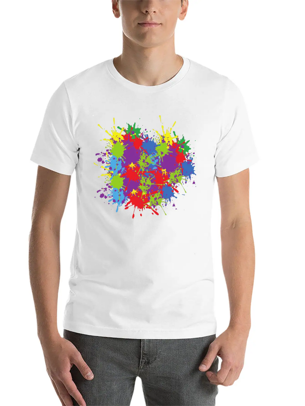 Art Colour Splash Colourful Colour Abstract Form Unisex Casual T-Shirt – Clean Design For Daily Comfort