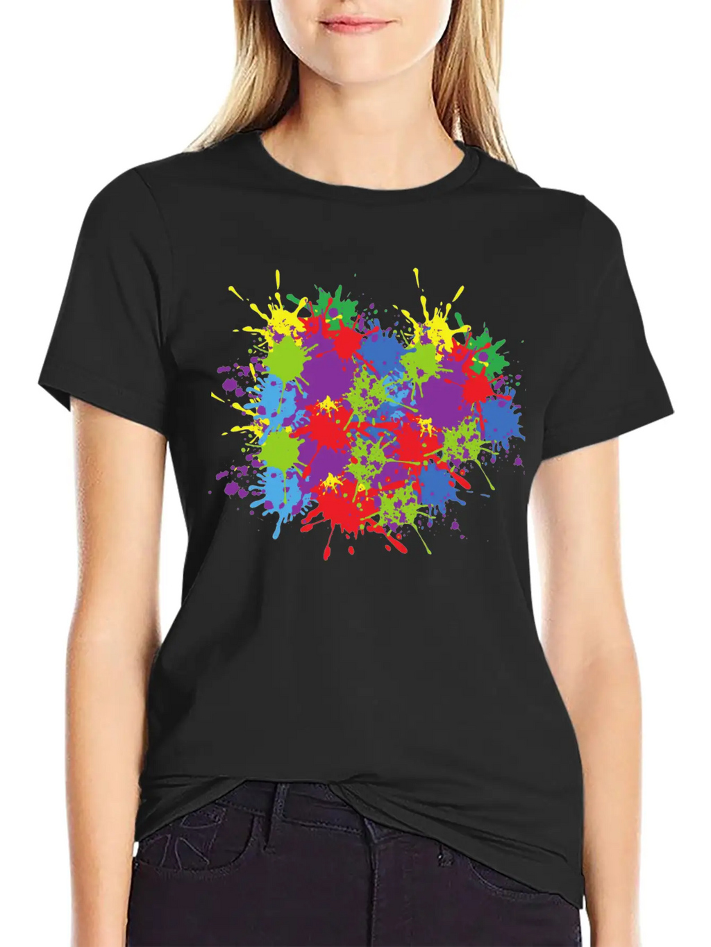 Art Colour Splash Colourful Colour Abstract Form Unisex Casual T-Shirt – Clean Design For Daily Comfort