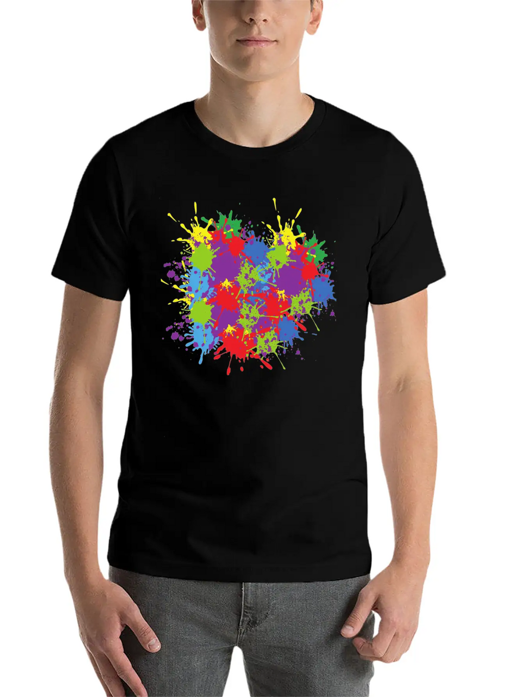 Art Colour Splash Colourful Colour Abstract Form Unisex Casual T-Shirt – Clean Design For Daily Comfort