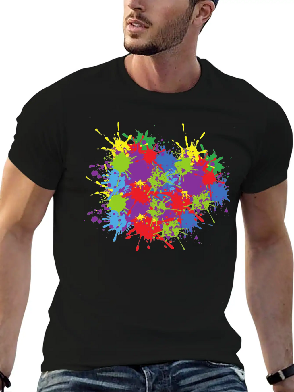 Art Colour Splash Colourful Colour Abstract Form Unisex Casual T-Shirt – Clean Design For Daily Comfort