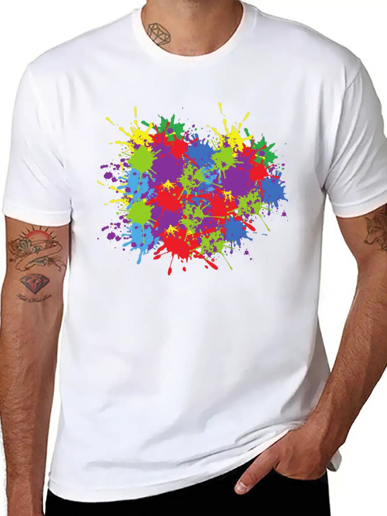 Art Colour Splash Colourful Colour Abstract Form Unisex Casual T-Shirt – Clean Design For Daily Comfort