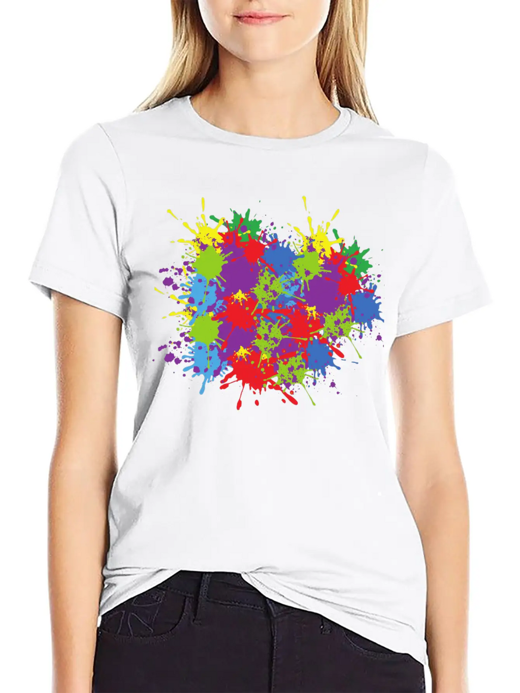 Art Colour Splash Colourful Colour Abstract Form Unisex Casual T-Shirt – Clean Design For Daily Comfort