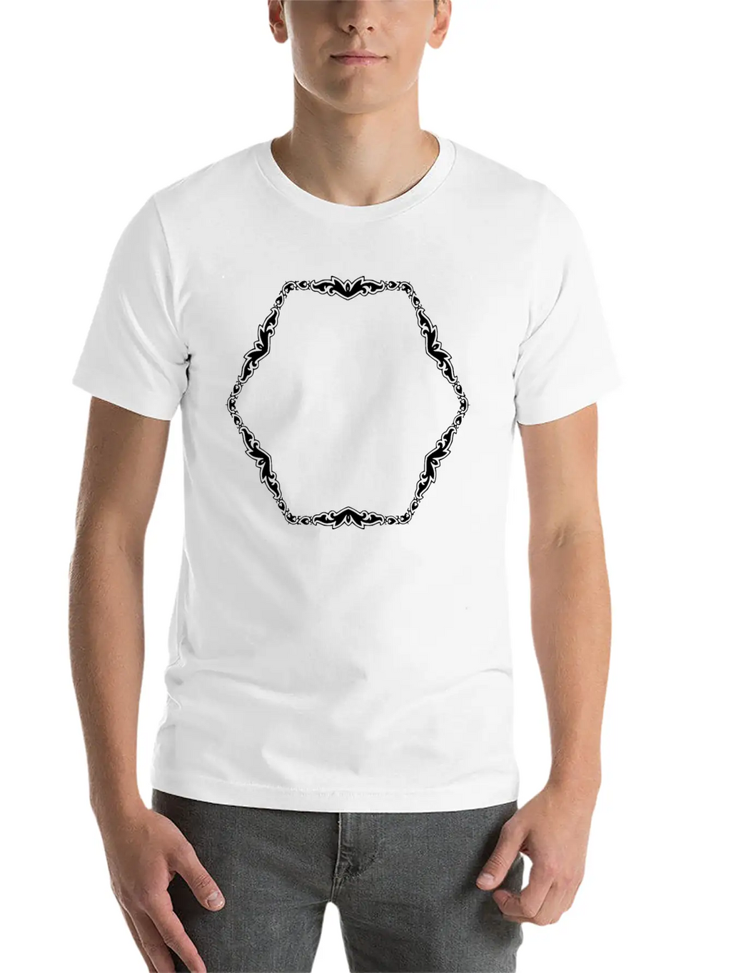 Art Deco Frame 3 Classic Cotton Tee – Unisex Comfort For Any Season