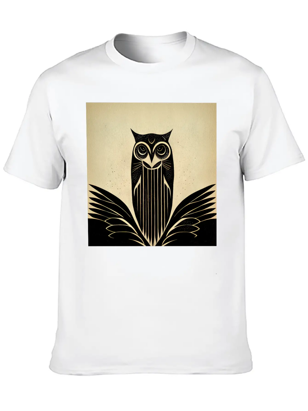 Art Deco Owl - Bird Design Unisex Casual T-Shirt – Clean Design For Daily Comfort
