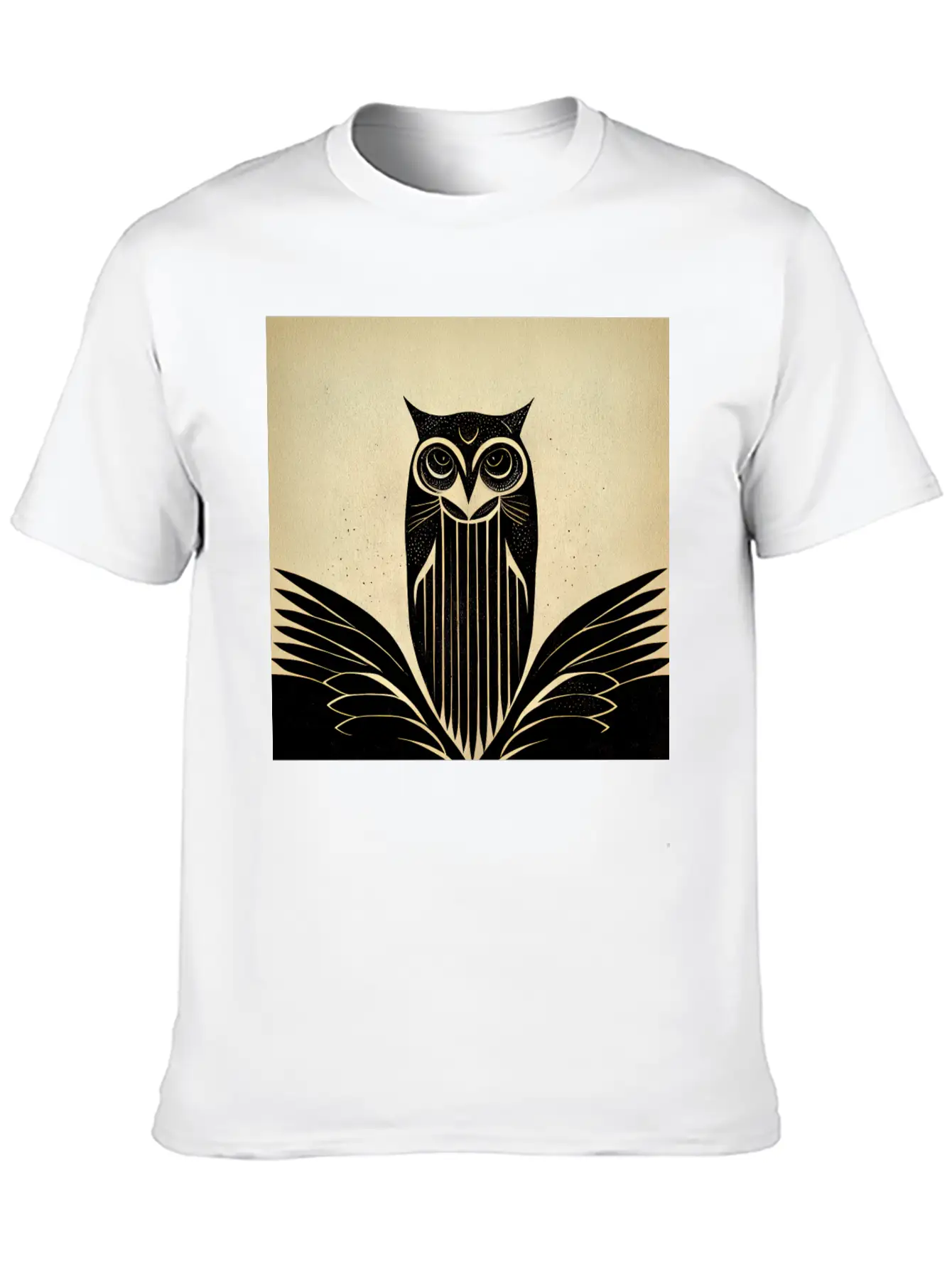 Art Deco Owl - Bird Design Unisex Casual T-Shirt – Clean Design For Daily Comfort