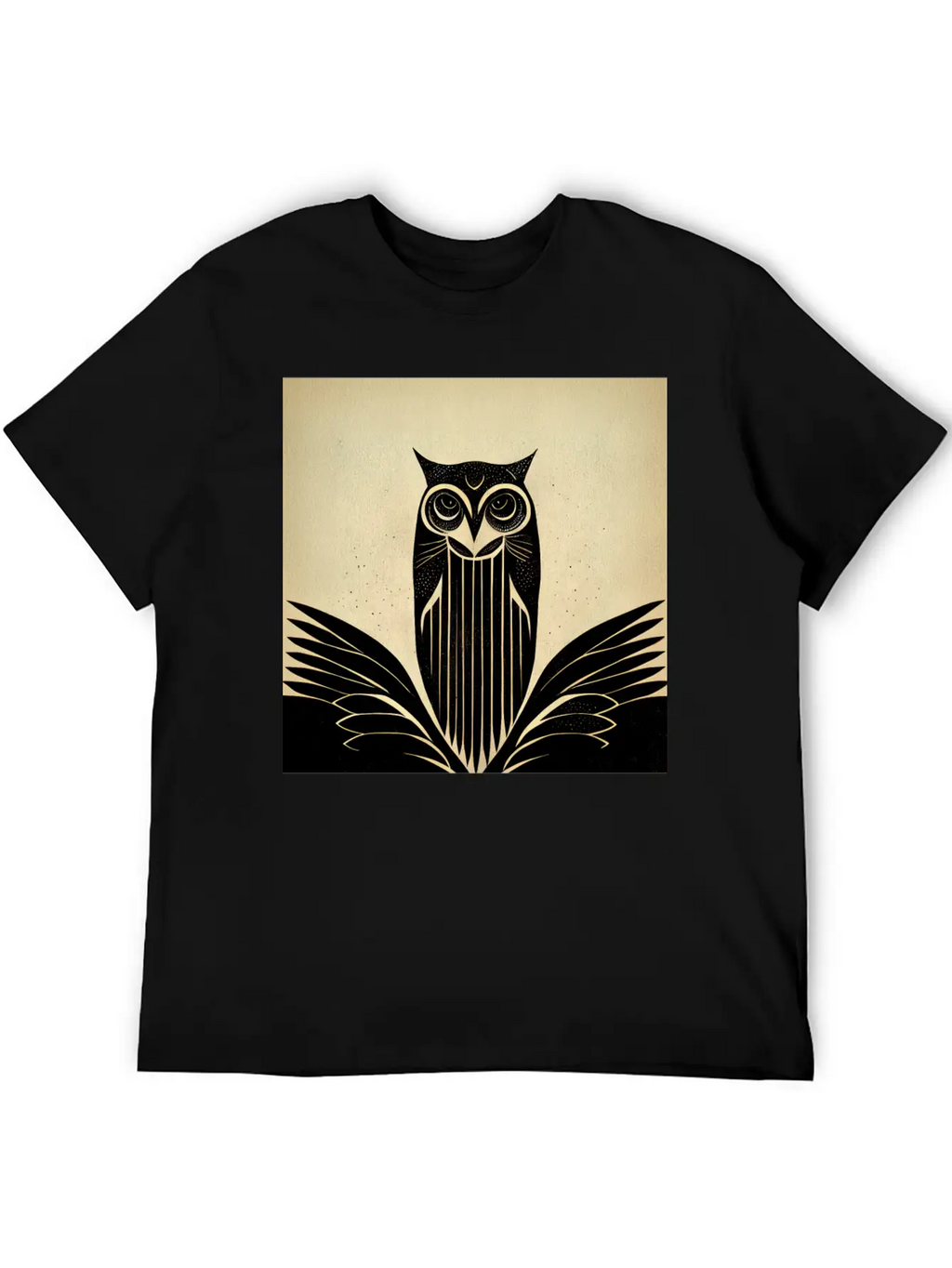 Art Deco Owl - Bird Design Unisex Casual T-Shirt – Clean Design For Daily Comfort