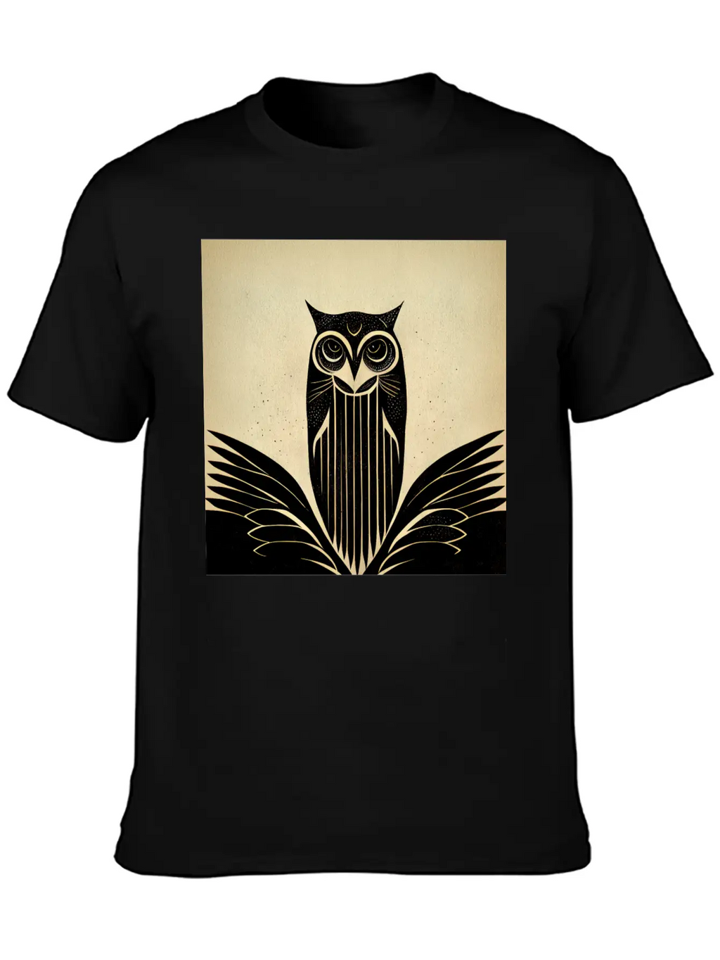 Art Deco Owl - Bird Design Unisex Casual T-Shirt – Clean Design For Daily Comfort