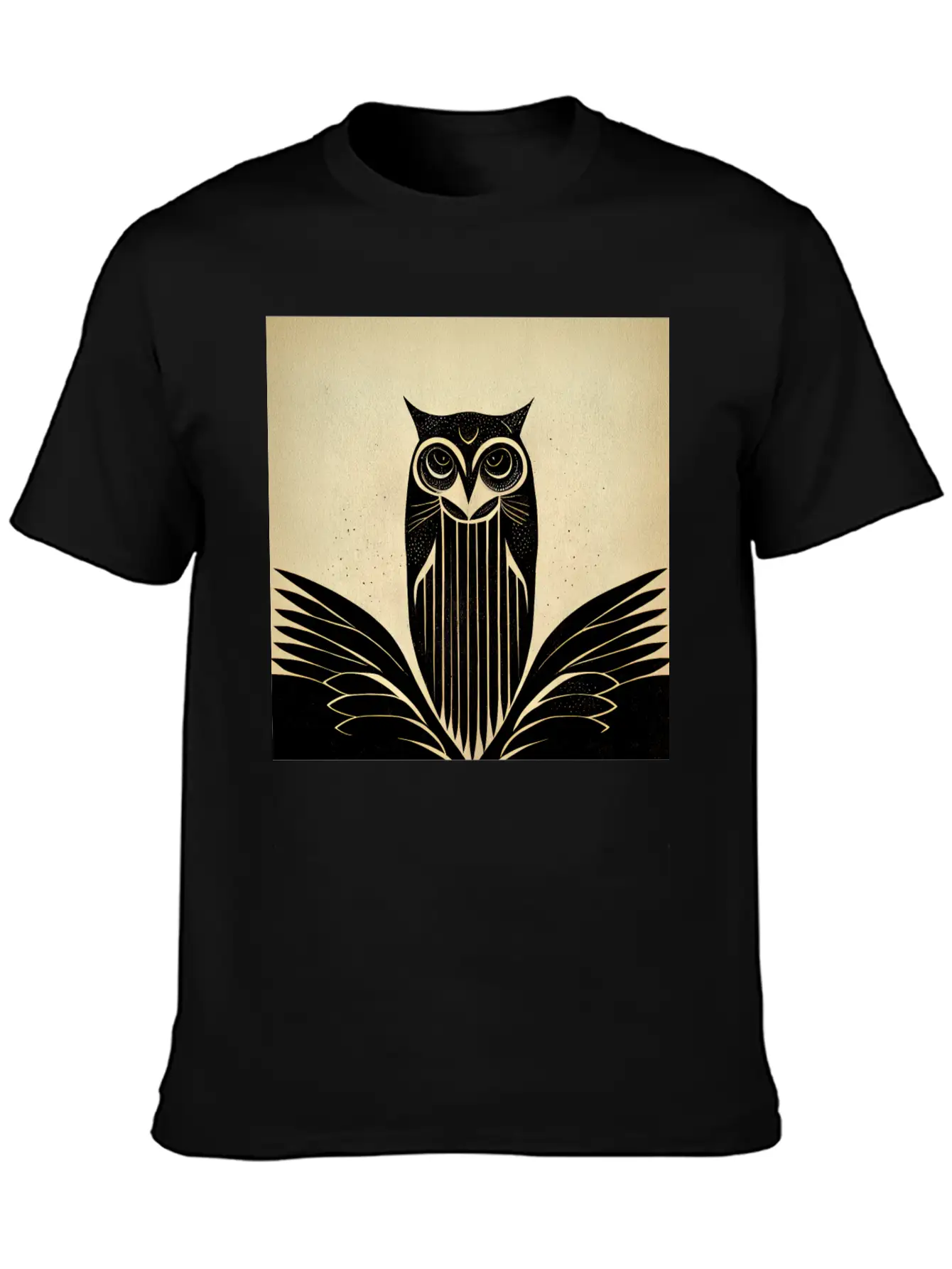 Art Deco Owl - Bird Design Unisex Casual T-Shirt – Clean Design For Daily Comfort