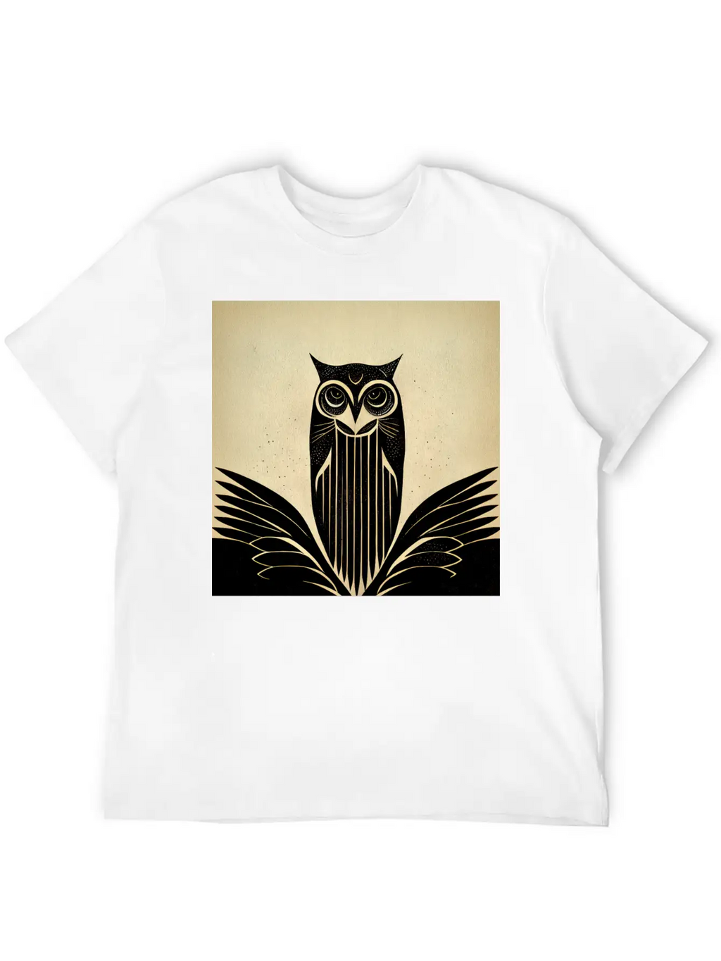 Art Deco Owl - Bird Design Unisex Casual T-Shirt – Clean Design For Daily Comfort